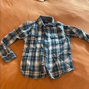 Vans Blue and Yellow Button Down Shirt Casual Style